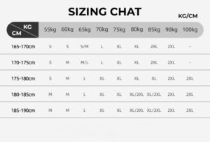 Men's Compression Leggings Size Chart