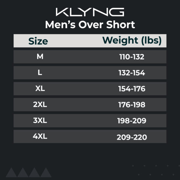 Men's Over Shorts Size Chart